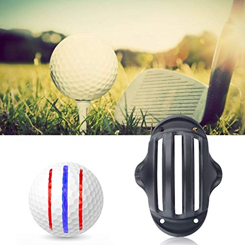 Vibit 2 PCS Golf Ball Liner Tri-Line Golf Alignment Kit with 2 Marker Pen, Triple Track Putter Stencil Spring Clamp Ball Marking Tools Accessories