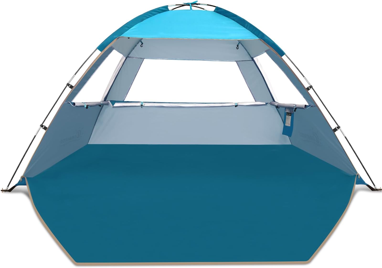 COMMOUDS Beach Tent for 3-4 Person, UPF 50+ Beach Shelter, Lightweight & Easy Set Up and Carry Family Sun Shade Tent Event Shelter for Camping, Fishing, Picnic, Outdoor