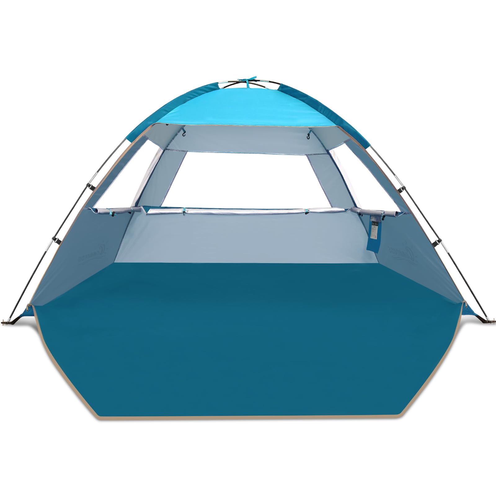 COMMOUDS Beach Tent Sun Shelter for 3/4/6/8 Person, UPF 50+ UV Protection Beach Shade Canopy Tent, Lightweight, Easy Set Up and Carry