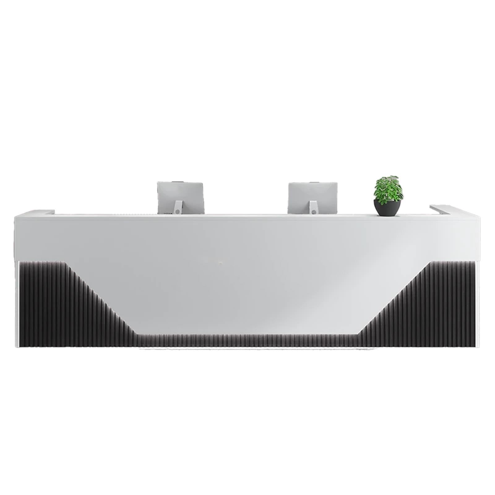 Mostrador Recepción con LED, Cajón con Cerradura, Armario