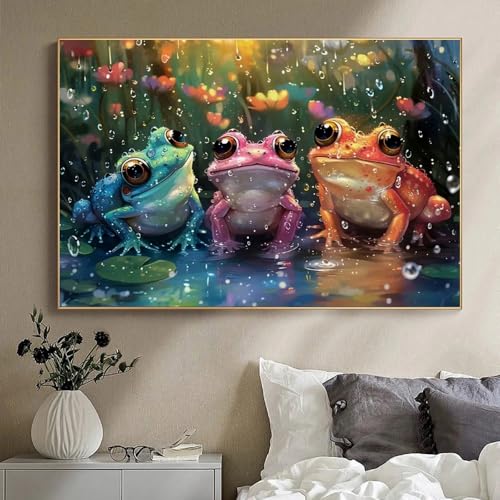 Canevas Maison Décoration Murale Grenouille Diamant 40x50cm - 2