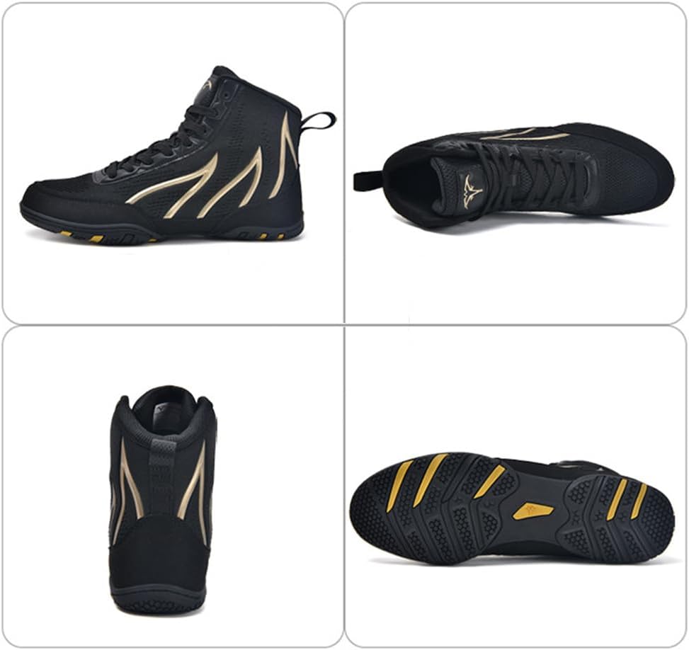 Wrestling Shoes Mens Boxing Boots High Top Fighting Fitness Weightlifting Sneaker Lightweight Breathable Non Slip