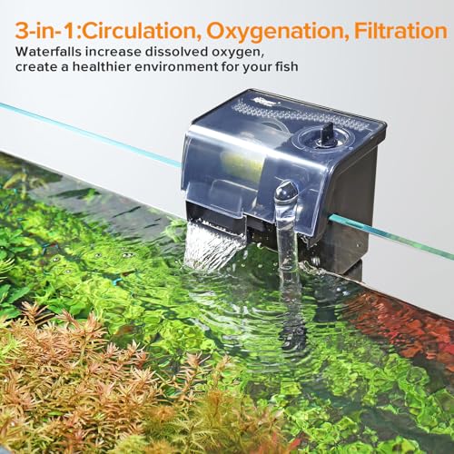 Filtre d'aquarium silencieux hygger 132 GPH pour éliminer les impuretés des bacs de 37 à 100 gallons