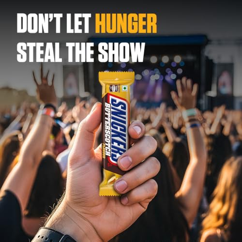 Image of Snickers Butterscotch Flavoured Chocolate Bar | Loaded with Crunchy Peanuts, Nougat & Caramel | Irresistibly Nutty Chocolate Bar | 40g | Pack of 15