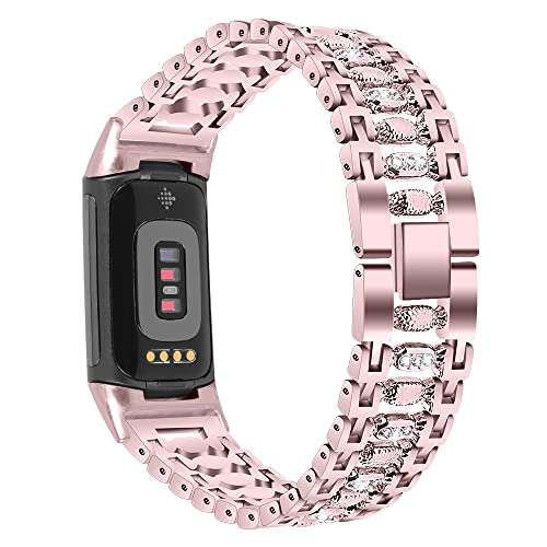 KINOEHOO Bracelet de montres Compatible avec Fitbit charge 5 Bracelets de remplacement.(Rose) Cover