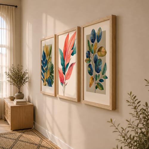 Image of NoWorries Modern Anime Wall Art Frame Paintings 300 GSM Premium Prints | Cool, Anime Character Print & Typography Frames | HD Quality Stylish Wall Paintings Home Decor for Living Room, Office & Bedroom | Wooden Finish Wall Art Frames (Set of-3) (NATURAL, ART-7, 21X31INCHES)