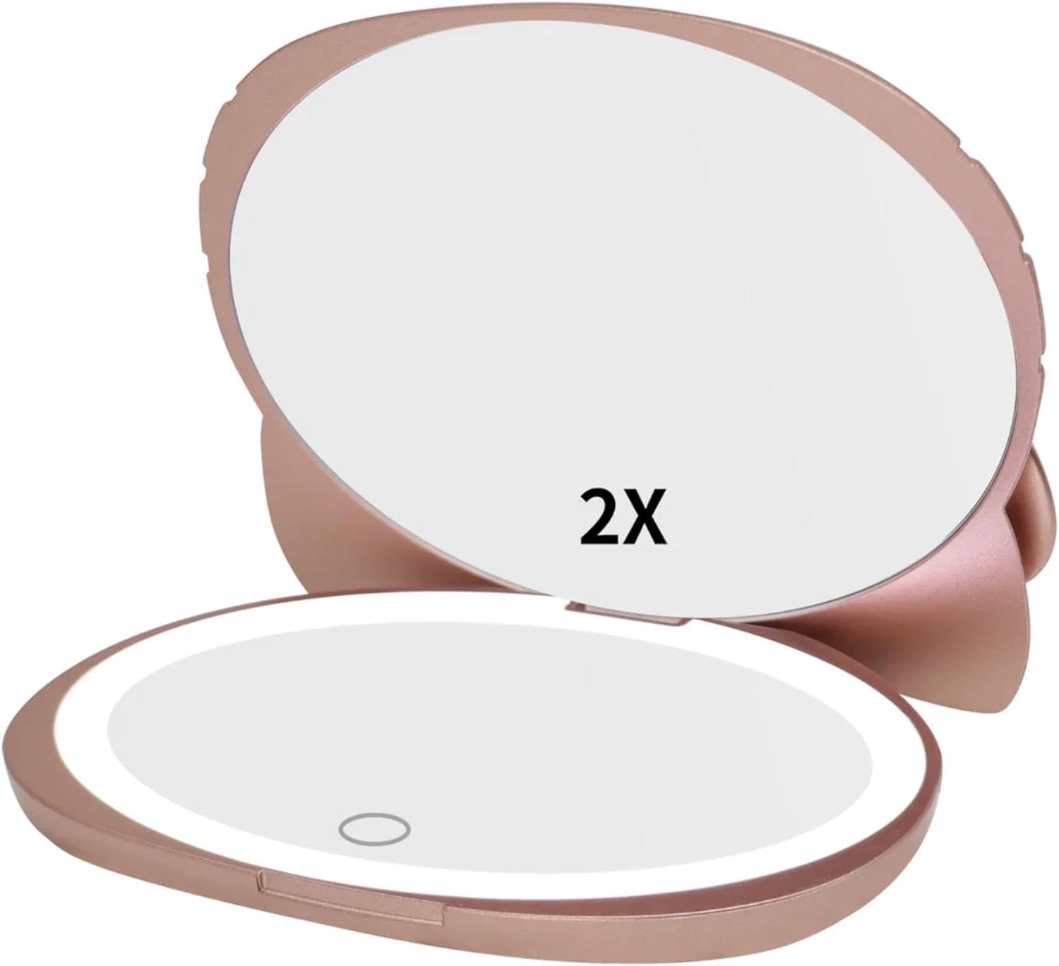 Impressions Vanity Hello Kitty Kawaii Compact Mirror with Touch Sensor Switch for Adjustable Brightness, Lighted Makeup Mirror with LED Lights and 2X Magnifying Mirror (Rose Gold) - Image 2
