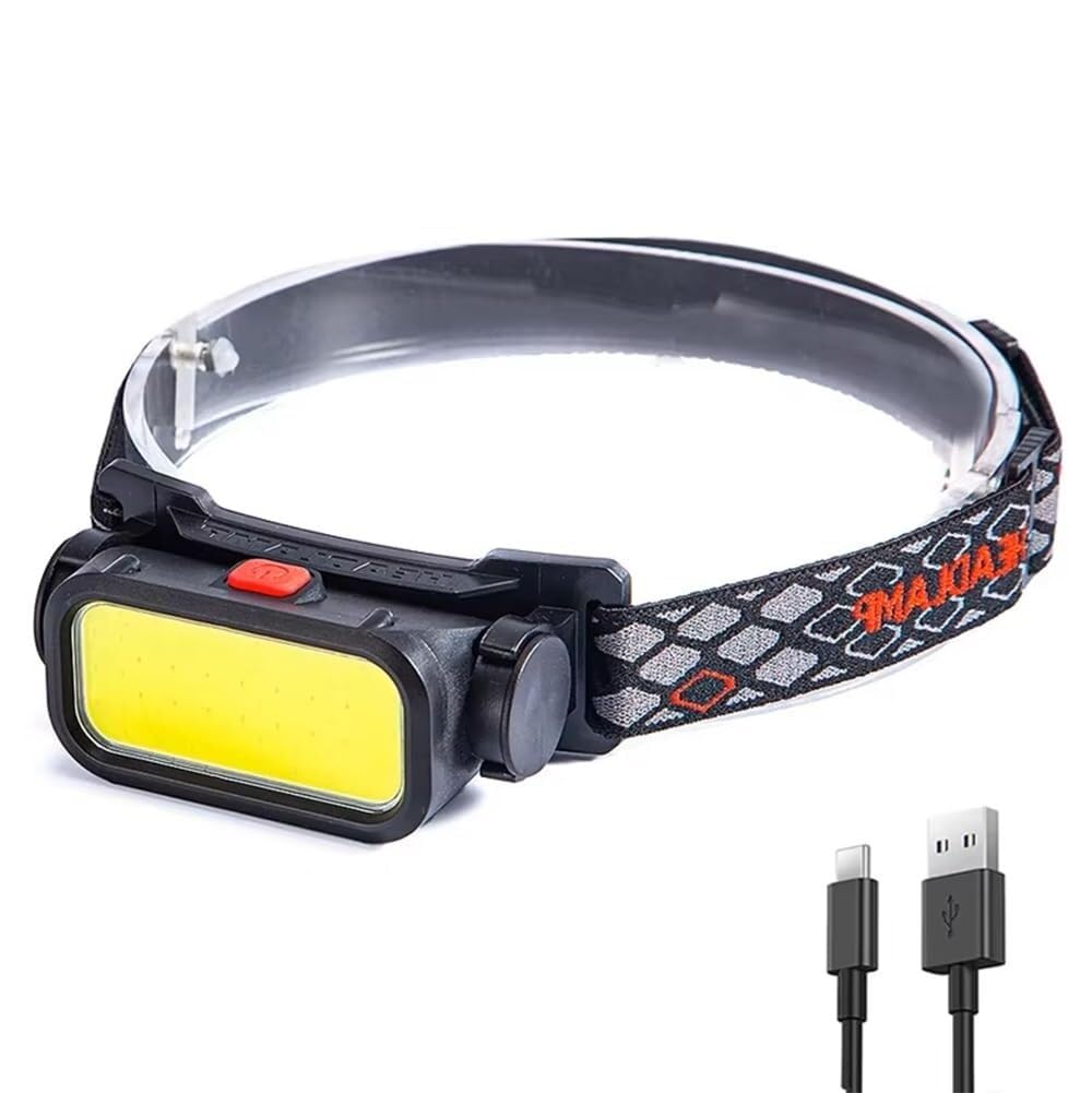 QFGVMXBWKZH COB Headlight Portable Headlamp Flashlight USB Rechargeable Outdoor Camping Fishing Climbing Lantern