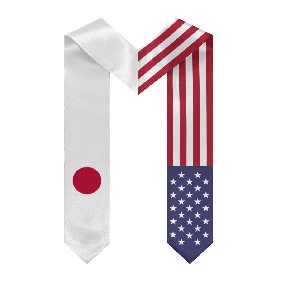 DABOYOZHZH Japan Mix United States Flag Graduation Stole Sash For Study Aboard International Students