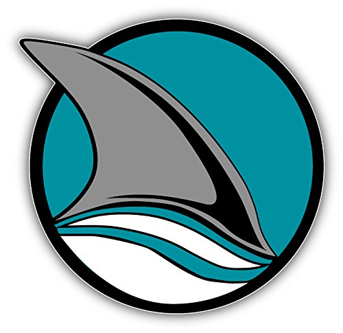 Sharks Fin Animal Hockey Emblem San Jose State Sticker Die-Cut Vinyl Decal 12'' X 12''
