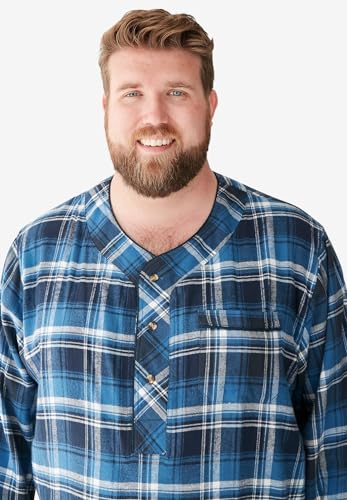 KingSize Men's Big & Tall Plaid Flannel Nightshirt4