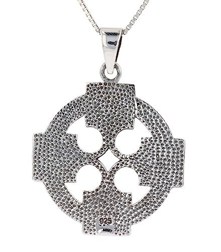 Royal Cross Celtic Knot Sterling Silver Pendant Necklace 18"4