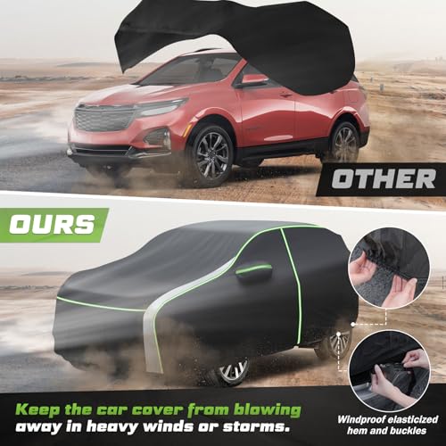 Image of Mixsuper Liner Car Cover for Chevrolet Equinox /GMC Terrain 2005-2026, 7 Layers Full Car Cover All Weather Car Covers for Chevy Equinox, Waterproof Outdoor Cover with Zipper Door Reflective Strips