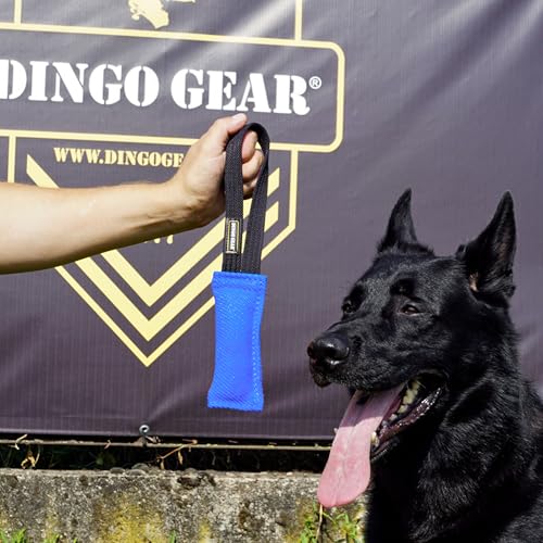 Dingo Gear Baumwolle-Nylon Beißwurst für Hundetraining IGP IPO Obiedence Schutzhund Hundesport, 15 x 5 cm, 1 Griff Blau S00060