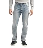 Silver Jeans Co. Men's Konrad Slim Fit Slim Leg Jeans, Light Wash, 42W x 30L