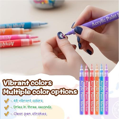Stylos à ongles pointe fine pour dessin manucure sans bavure