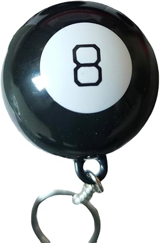 Magic - Llavero de 8 bolas, bola de adivinación portátil, 1.8 in, 1,8 pulgadas de diámetro, Negro -