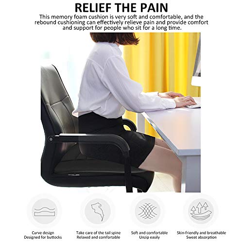 image for DGSL Car Seat Cushion Pad for Car Driver Seat Sciatica Pain Relief Mem