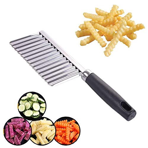 Crinkle Cutter, Wavy Chopper Cut Knife, Stainless Steel Wavy Slicer, Vegetable Potato Cucumber Carrot Garnishing Knife, Home Kitchen Wavy Blade Cutting Tool