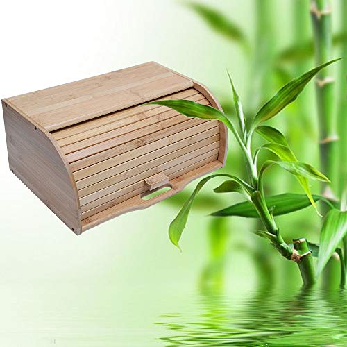 Uplord caixa de pão de bambu para balcão de cozinha, bancada para armazenamento de pão/exibição de p