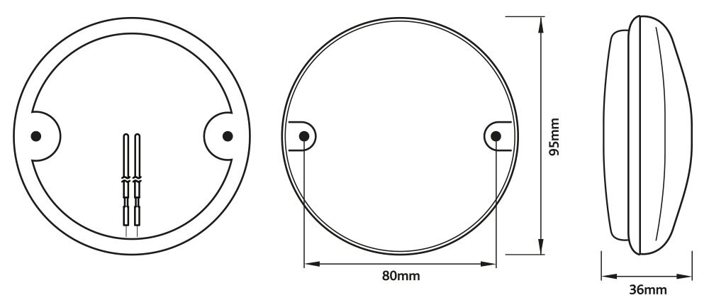 Ring RCV4507 Fanale LED 10-30V 95 mm Posteriore Lente, Trasparente