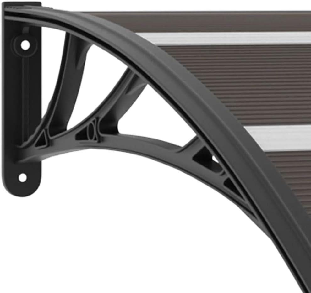'vidaXL Door Canopy Black, Durable Polycarbonate and ABS Construction, Suitable for Doors and Windows, Residential and Commercial Use, 47.2" x 31.5"
