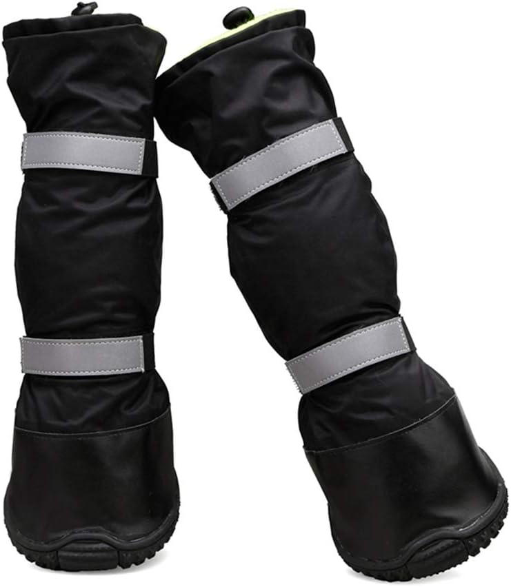 POPETPOP 4PCS Anti Slip Pet Snow Boots Waterproof Protective Shoes Dog Rain Booties Size XS (Black)