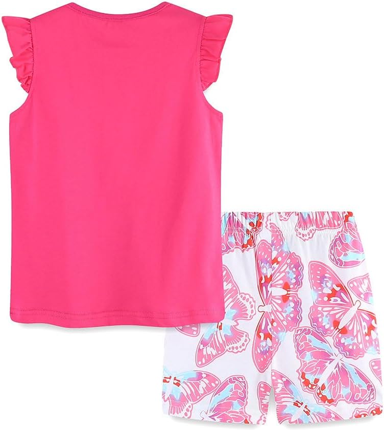 Girls Shorts Set Outfits for Toddler Girls T-shirts Clothing Sets Kids Summer Graphic Cotton Tops Tees 3-7 Years - Image 2