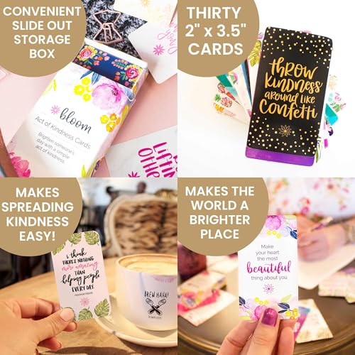 bloom daily planners Act of Kindness Deck - Set of 30 Mini Encouragement Cards with Positive Quotes - Small 2” x 3.5" Cards - Assorted Designs - image 4