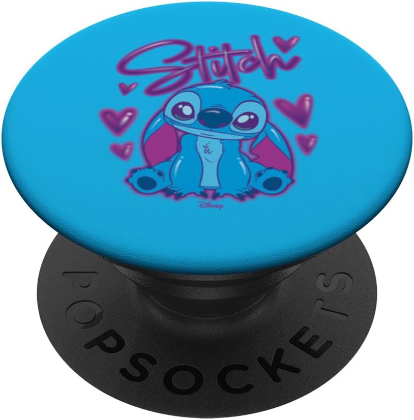 Lilo & Stitch - Stitch Airbrush Name & Hearts PopSockets PopWallet for MagSafe