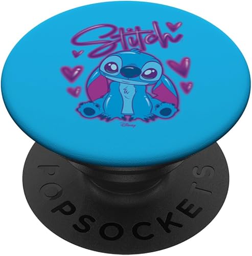 Lilo & Stitch - Puntada Airbrush nombre y corazones PopSockets estándar PopGrip