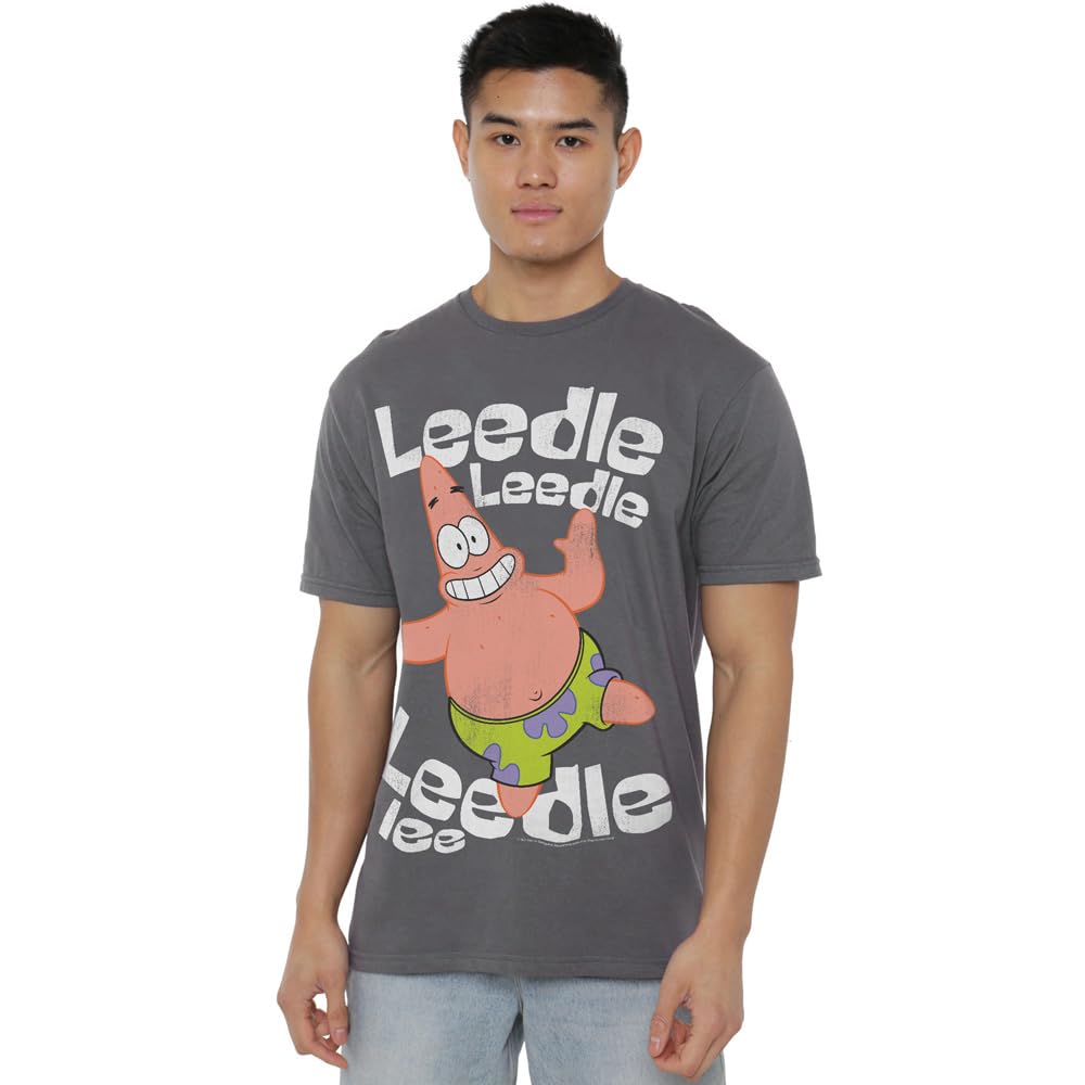 Spongebob Men's Grey Singing Patrick T-Shirt Charcoal in Size 3XL, Sports Direct