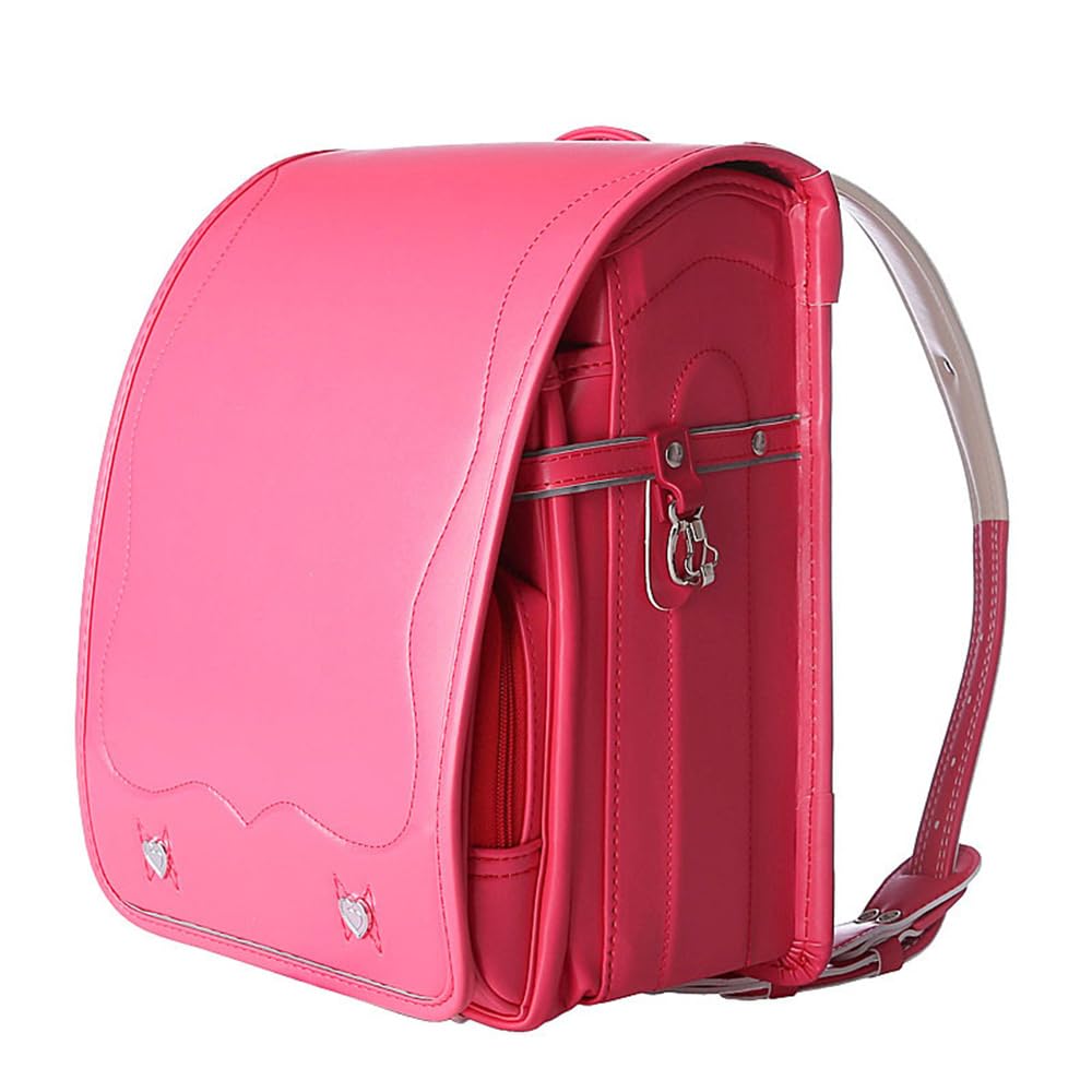 ZCBYBT Light Weight Backpack with Automatic Lock Ransel Randoseru PU Leather Japanese Box Schoolbag,for Girls Boys,#2,35 * 27 * 20cm