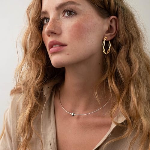 RANKEEF Gold Hoop Earrings for Women Hypoallergenic Lightweight Twisted Hoop Earrings 14K Real Gold Plated Earrings 30/40/50/60MM4