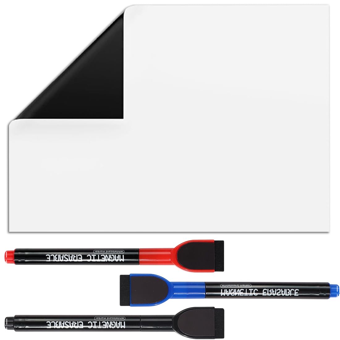 PYEUIFT 4 Piezas Pizarra MagnéTica de Borrado En Seco, TamañO A4, 3 Rotuladores con Borrador, Pizarra MagnéTica Suave para el Hogar, la Oficina Y la Escuela (30 X 21 Cm)