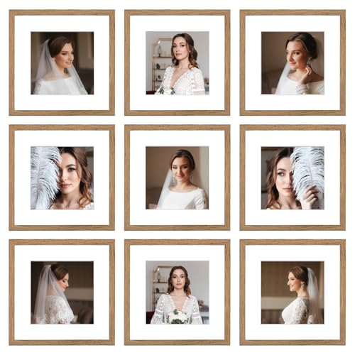 BSRHOME 12x12 Picture Frame Set of 9, Display Pictures 8x8