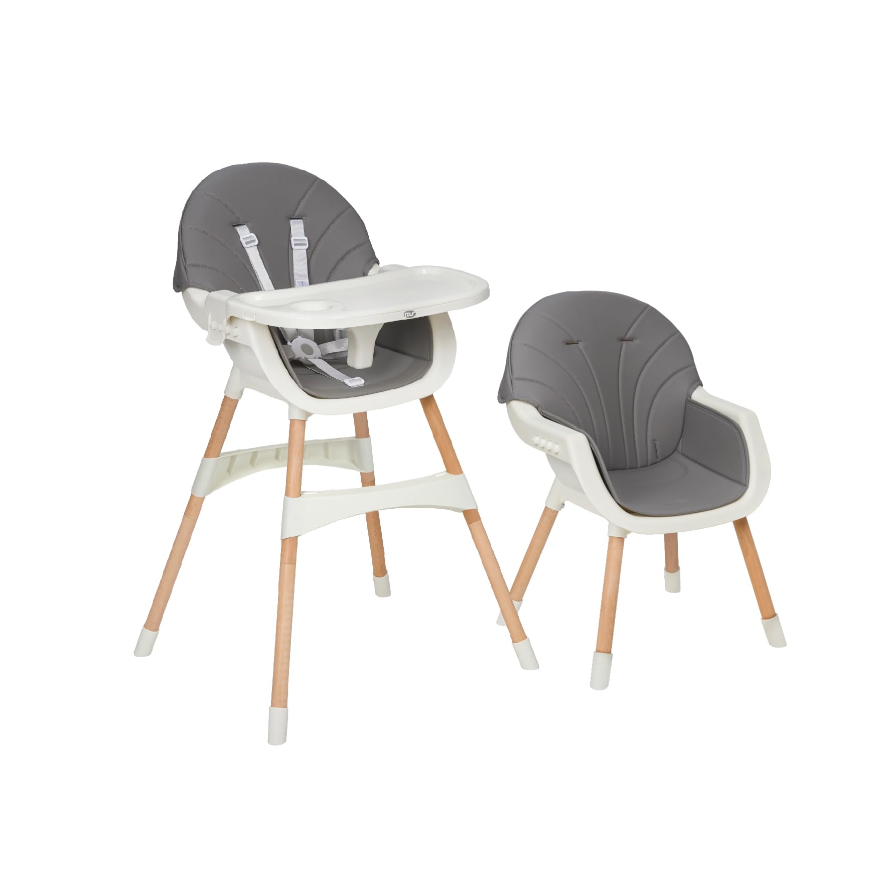 MS BabyWorld – MIKA – Seggiolone 2 in 1 per bambini | Sedia convertibile | Seduta imbottita | Doppio vassoio