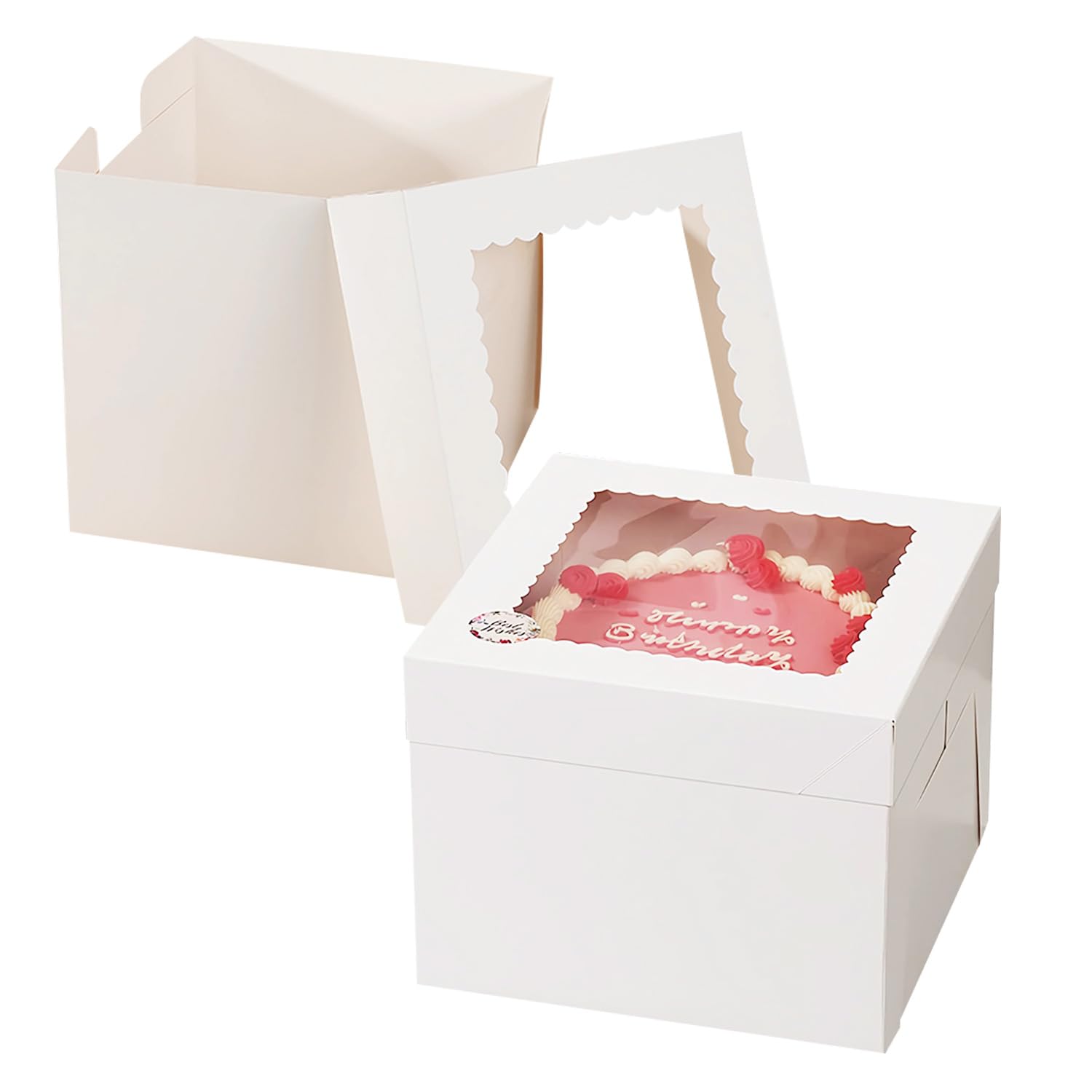 HYRYC 2pcs Boite Gateau Carton 20 x 20 x 20 cm Boîte à Gâteaux