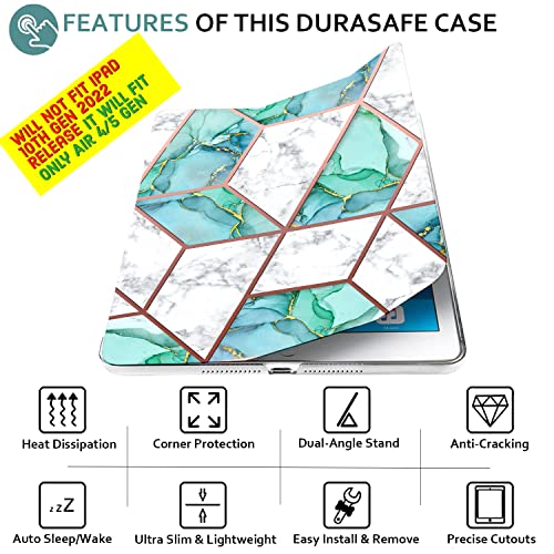 Image of DuraSafe Cases for iPad Air 5th 4th 6th 11th [ Air 11 /6 2024 /5 2022 /4 2020 ] A2588 A2316 MYFQ2HN /A MYFM2HN /A MYFR2HN /A MYFN2HN /A MYFQ2HN /A MYFM2HN /A MYFR2HN /A Printed PC Cover - Marble Green