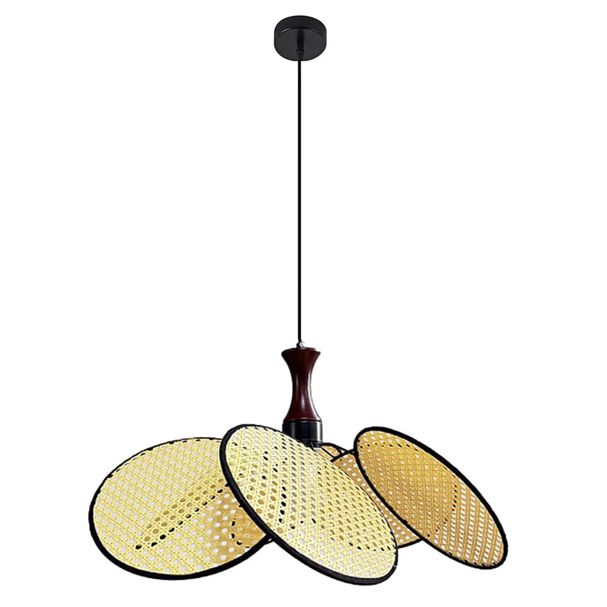 LQZCXMF Flower Shape Ceiling Chandelier Rustic Rattan Basket Pendant Light Retro Rattan Pendant Light Handmade Lamp Fixtures Vintage Farmhouse Rustic Ceiling Lamp for Hallway Bedroom Foyer