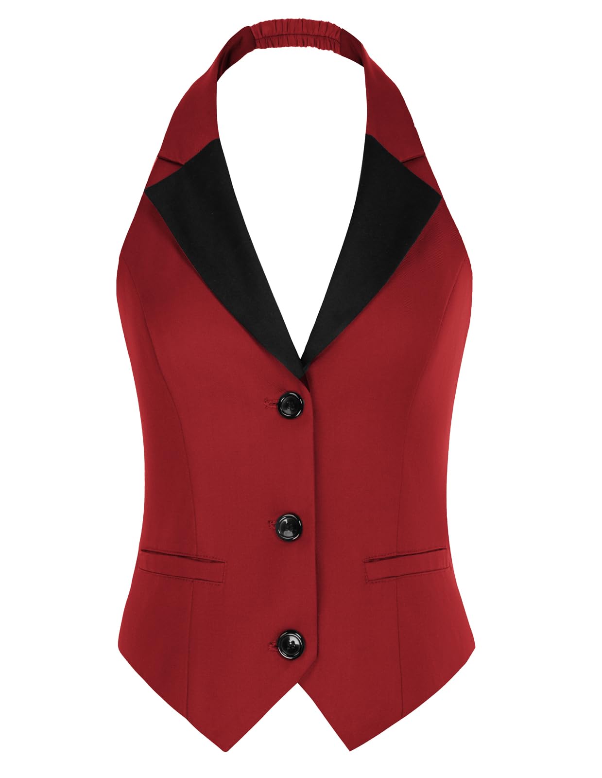 Belle Poque Women Halter V Neck Vest Button Down Vests