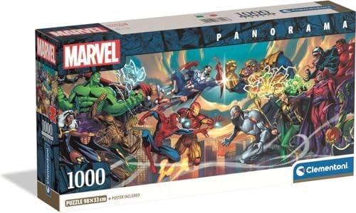 Clementoni Puzzle Panorama 1000 Pieces Marvel Heroes VS Villains, Puzzle for Adults 14-99 Years, Compact Box, 37056, Made in Italy image 4