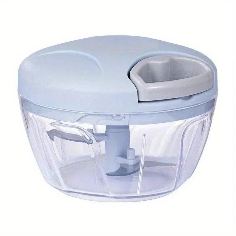 Manual Food Chopper, Onion Cutter for Kitchen, Pull Chopper, Easy Pull Food Processor for Onions, Garlic.(BLUE,500ML)