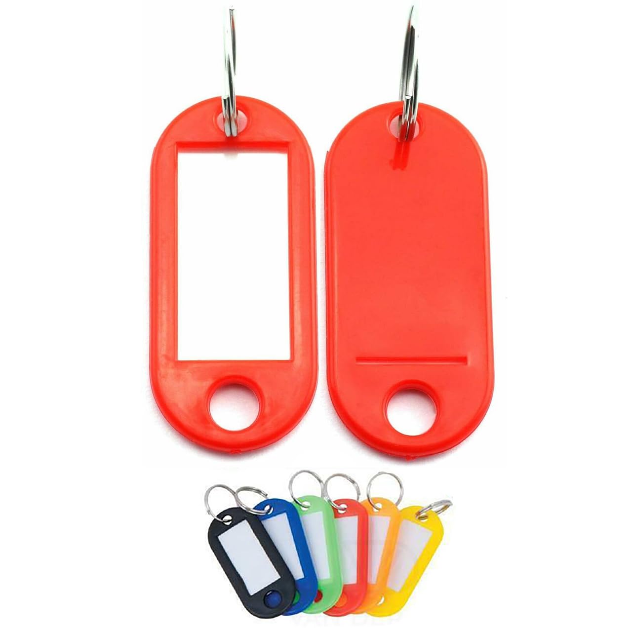 Plastic Key Tags Keyring ID Label FOB Mixed Colours (Red (20PCS))