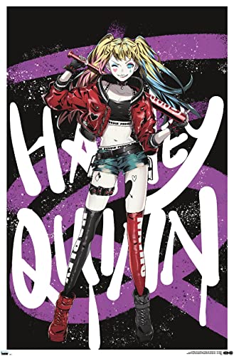Poster mural Harley Quinn Anime sans cadre : habillez vos murs blancs format 56,8x86,4cm
