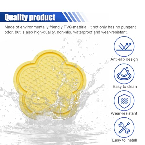 BDZMC 4PCS Posavasos para Auto Forma Flor Amarillo miniatura 3