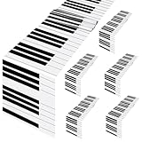 Fanfanwin Tischläufer aus Kunststoff, Musiknoten, Klavier, wasserdicht, Motto-Party-Dekorationen, 33 x 274 cm, Tischläufer, Unterhaltung für Hochzeit, Geburtstag, Küche, Klavier, 6 Stück