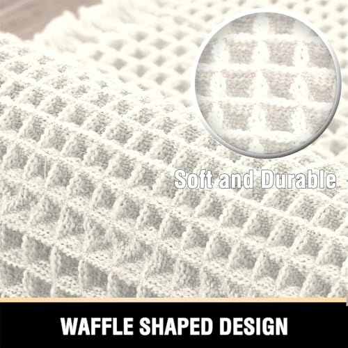 Tapis de bain doux gaufré ivoire absorbant lavable tapis douche antidérapant - 4
