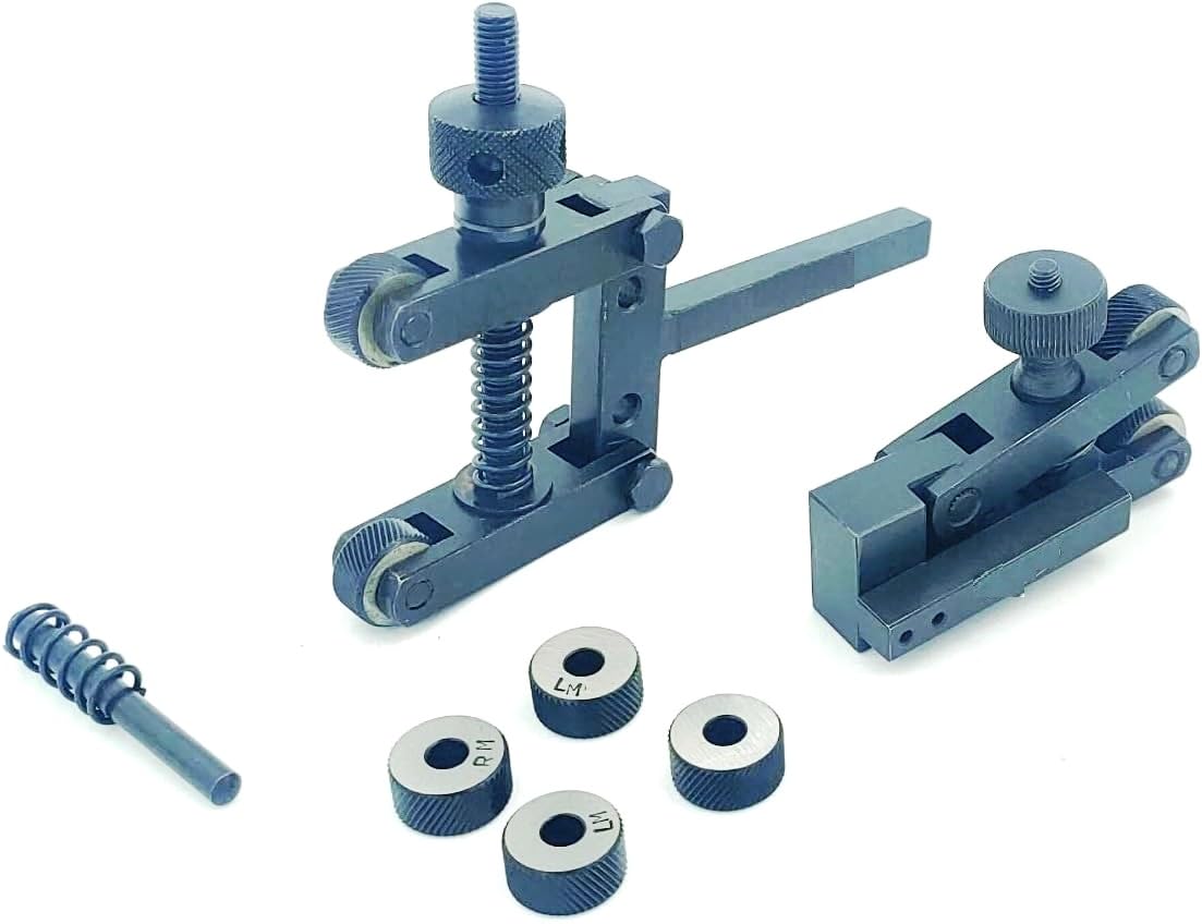 Lot de 2 pièces. Outils de moletage de qualité pour tours, travail du métal + 4 molettes de rechange