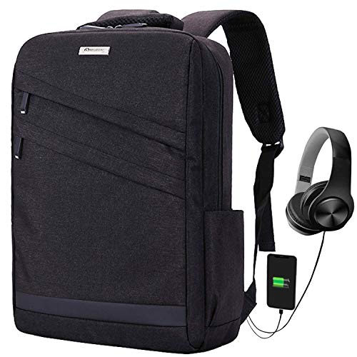 YOUPECK Unisex Anti Theft Laptop Backpack with USB Charging Port Water Repellent Slim